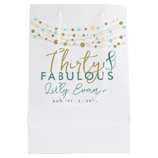 Custom Gift Bag Milestone Verjaardag, elke leeftij Medium Cadeauzakje (Achterkant)