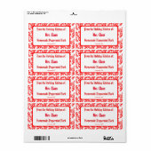 Custom Gift Red White Holiday Peppermint Pattern Etiket (Full Sheet)