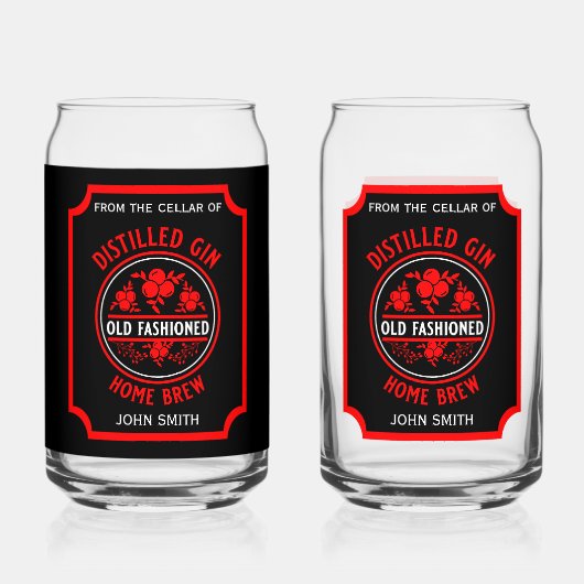 Custom Gin Bottle Blikvorm Glas (Achterkant)