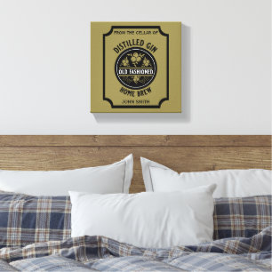 Custom Gin Bottle Canvas Afdruk