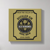 Custom Gin Bottle Canvas Afdruk (Voorkant)
