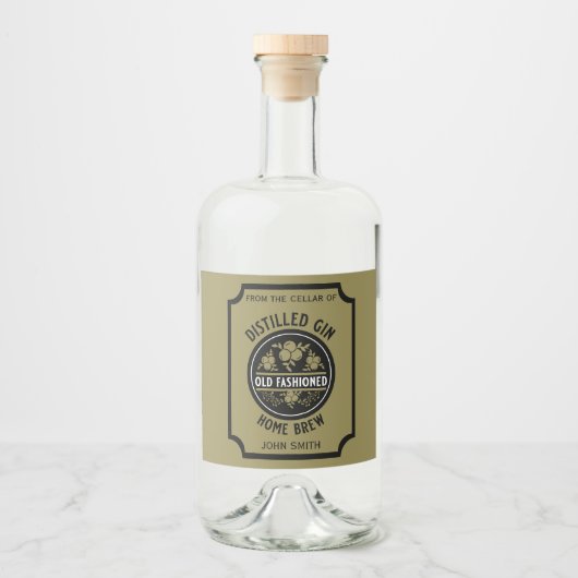 Custom Gin Bottle Likeurfles Etiket (Voorkant)