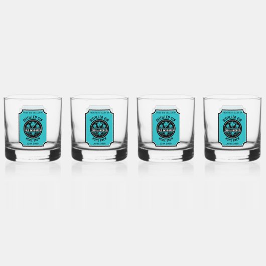Custom Gin Bottle Whisky Glas (Voorkant)