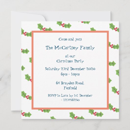 Custom Gingerbread Man Christmas Party Invitation (Dos)