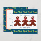 Custom Gingerbread Man Christmas Party Invitation (Devant / Derrière)