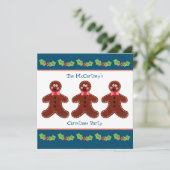 Custom Gingerbread Man Christmas Party Invitation (Debout devant)