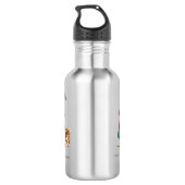 Custom Girl & Dog School Bottle Waterfles (Achterkant)