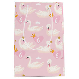 Custom Girl Royal Swan Princess Pink Birthday Medium Cadeauzakje