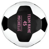 Custom Girl Soccer Ball Rose Black Nom Numéro (Tourné)