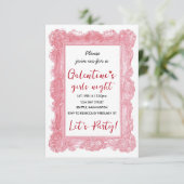 Custom Girls Night Galentine Pink Party Invitation (Debout devant)