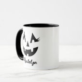 Custom Girly Jack O Lantaarn Pompoen Gezicht Hallo Mok (Voorkant links)