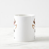 Custom Girly Reindeer Face Coffee Mug (Centre)