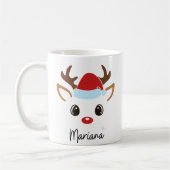 Custom Girly Reindeer Face Coffee Mug (Gauche)