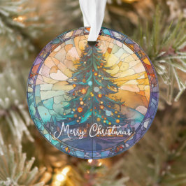 Custom Glas in lood Tree Claus Kerstversiering Ornament
