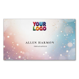 Custom Glitter Blue Opal Stone Background Magnetisch Visitekaartje