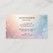 Custom Glitter Blue Opal Stone Background Visitekaartje (Achterkant)