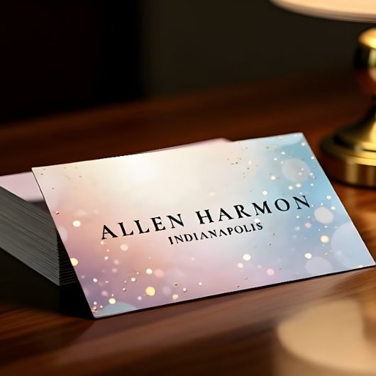 Custom Glitter Blue Opal Stone Background Visitekaartje