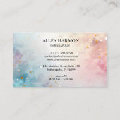 Custom Glitter Blue Opal Stone Background Visitekaartje (Achterkant)