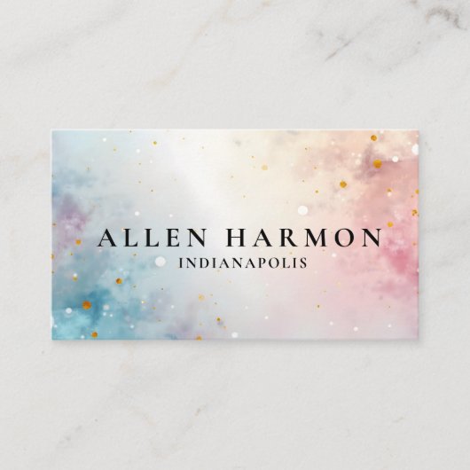 Custom Glitter Blue Opal Stone Background Visitekaartje (Voorkant)