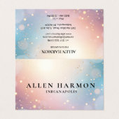 Custom Glitter Blue Opal Stone Background Visitekaartjes (Buitenkant ongevouwen)