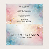 Custom Glitter Blue Opal Stone Background Visitekaartjes (Buitenkant ongevouwen)