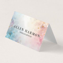 Custom Glitter Blue Opal Stone Background Visitekaartjes