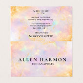 Custom Glitter Blue Opal Stone Background Visitekaartjes (Buitenkant ongevouwen)