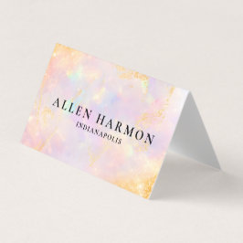 Custom Glitter Blue Opal Stone Background Visitekaartjes