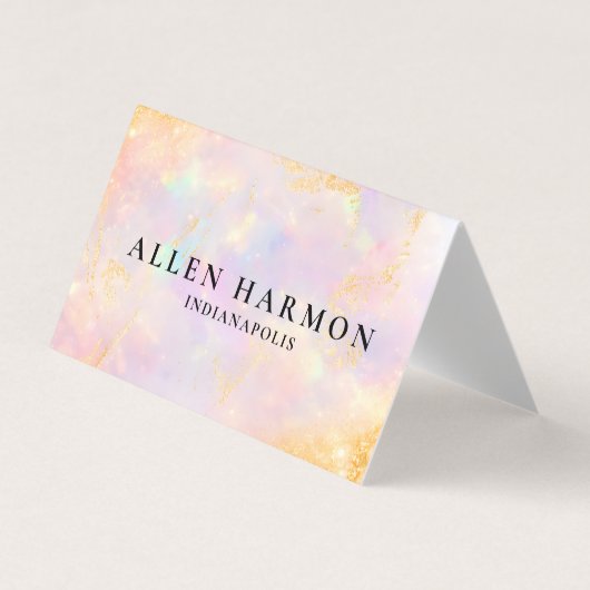 Custom Glitter Blue Opal Stone Background Visitekaartjes (Voorkant)