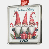 Custom Gnome Family Of Three Metalen Ornament (Links)