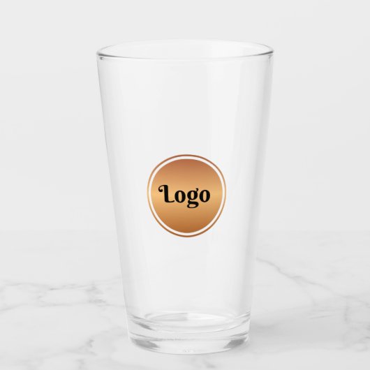 Custom Gold & Black Corporate Logo Business Event Glas (Voorkant)