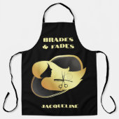 Custom Gold & Black Hair Styling Schort (Voorkant)