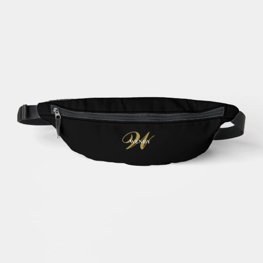 Custom Gold Black Monogram l Stylish Minimalist Fa (Recto)