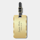Custom Gold Elegant Script Sjabloon Typografie Bagagelabel (Voorkant verticaal)