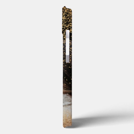 Custom Gold Glitter Couple Photo Monogramed Case-Mate iPhone Case (Achterkant / Links)