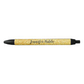 Custom Gold Glitter Sjabloon Calligraphed Script Zwarte Inkt Pen (Voorkant)