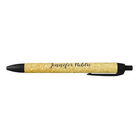 Custom Gold Glitter Sjabloon Calligraphed Script Zwarte Inkt Pen (Bodem)