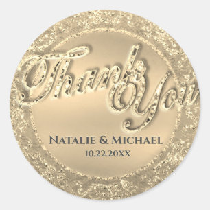 Custom Gold Hartelijk dank Ronde Sticker