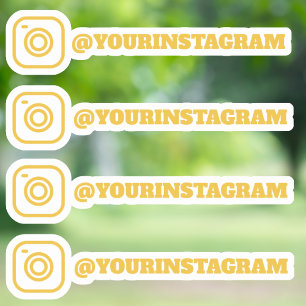Custom Gold Instagram Social Media Handle Naam Sticker