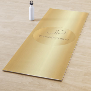 Custom Gold Kijk Monogrammed Fitness Sjabloon Yogamat