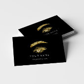 Custom Gold Lashes Brows Makeup Logo Black Visitekaartje