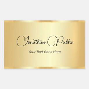 Custom Gold Look kalligrafie handschrift Sjabloon Rechthoekige Sticker