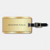 Custom Gold Look Modern Elegant Tweezijdig Bagagelabel (Voorkant horizontaal)