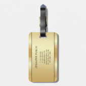 Custom Gold Look Modern Elegant Tweezijdig Bagagelabel (Achterkant verticaal)