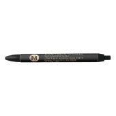 Custom Gold Monogram Business Pen (Voorkant)