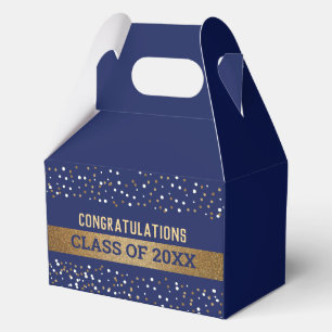 Custom Gold Royal blauw Afstuderen Klasse Jaar Bedankdoosjes