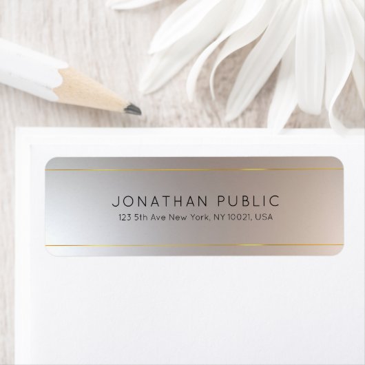 Custom Gold Silver Modern Elegant Sjabloon Etiket (Insitu)