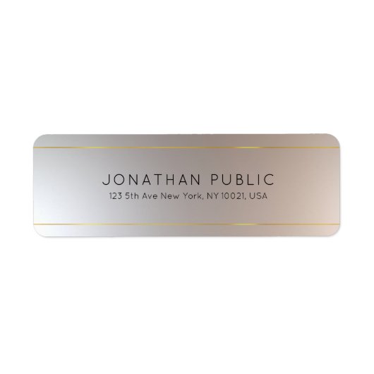 Custom Gold Silver Modern Elegant Sjabloon Etiket (Voorkant)