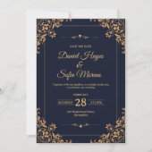 Custom Gold Wedding Invitation | (Devant)
