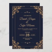 Custom Gold Wedding Invitation |  (Devant / Derrière)